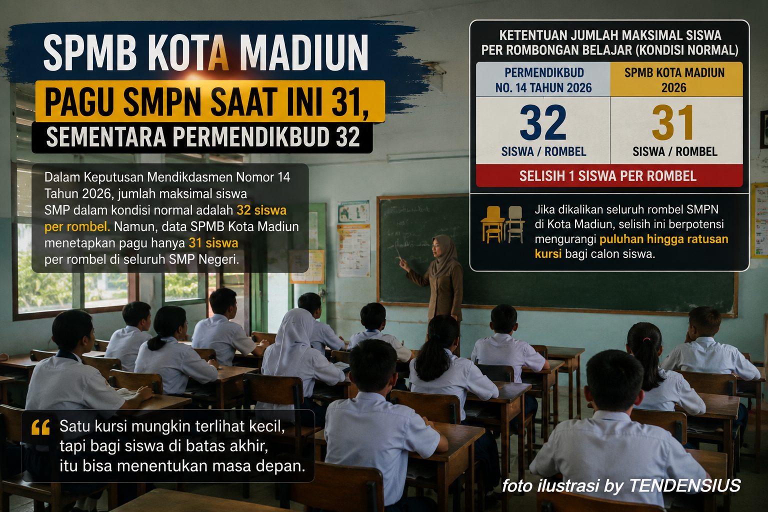 SPMB Kota Madiun dan Misteri Satu Bangku Kosong di Setiap Kelas