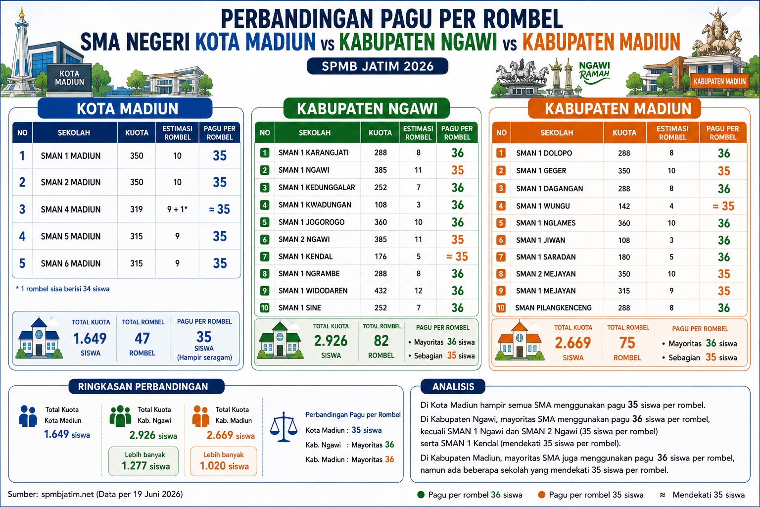 Pagu Rombel SMA-SMK Empat Daerah Dibedah, Madiun, Magetan, Ngawi dan Ponorogo Punya Formula Berbeda