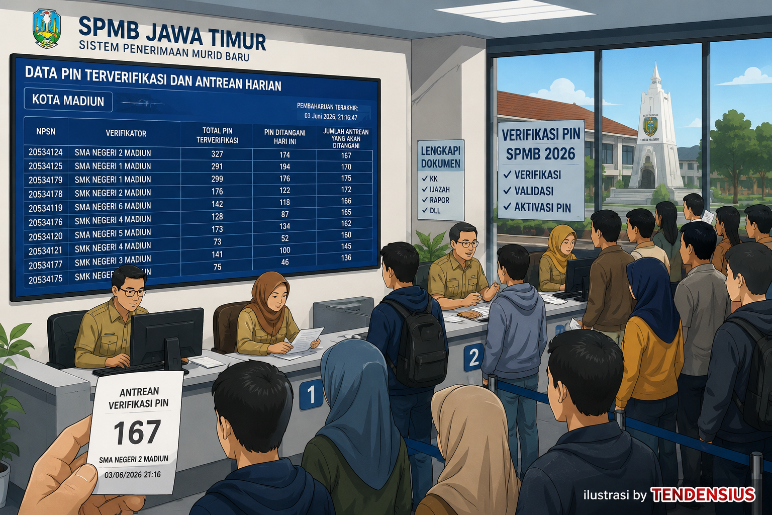 Update SPMB Kota Madiun: Antrean Verifikasi PIN Masih Membeludak, Ratusan Berkas Menunggu